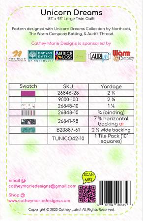 Unicorn Dreams Pattern - 82" x 93" Large Twin - PTNP047