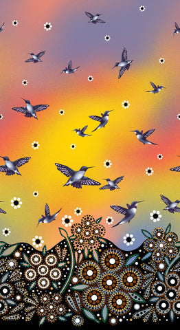 Hummingbirds by Betty - Single Border - BA-0006