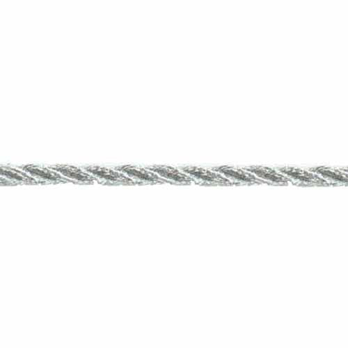Metallic Twisted Cord 5/64"(2mm) thick Silver Sold by meter