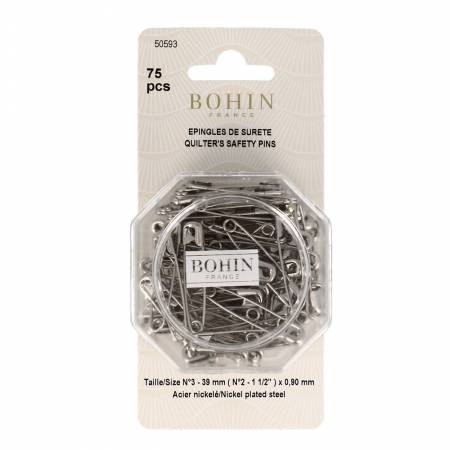 Bohin Safety Quilting Pin Size 2 - 75 count - 50593