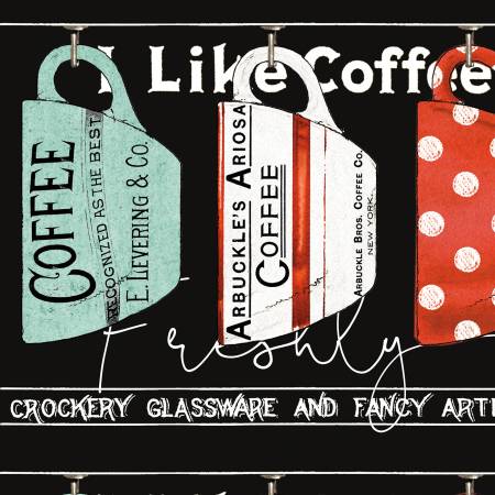 Coffee Chalk - Border Stripe - Black - C11031R