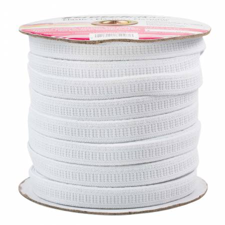 Woven Polyester Flat Non-Roll Elastic - 1/2"wide - White - (price per meter) - SS1101WHT