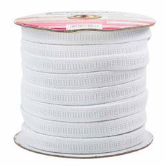 Woven Polyester Flat Non-Roll Elastic - 1/2"wide - White - (price per meter) - SS1101WHT