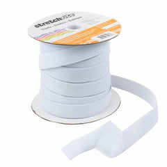 Knit Polyester Flat Elastic - 3/4" wide - White - (price per meter) - SS66-WHT