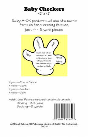 Baby A-OK - Baby Checkers pattern - 5 yard patterns - WBAOK05