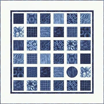 Square Peg Round Hole pattern - 70" x 70" - CCQD 162