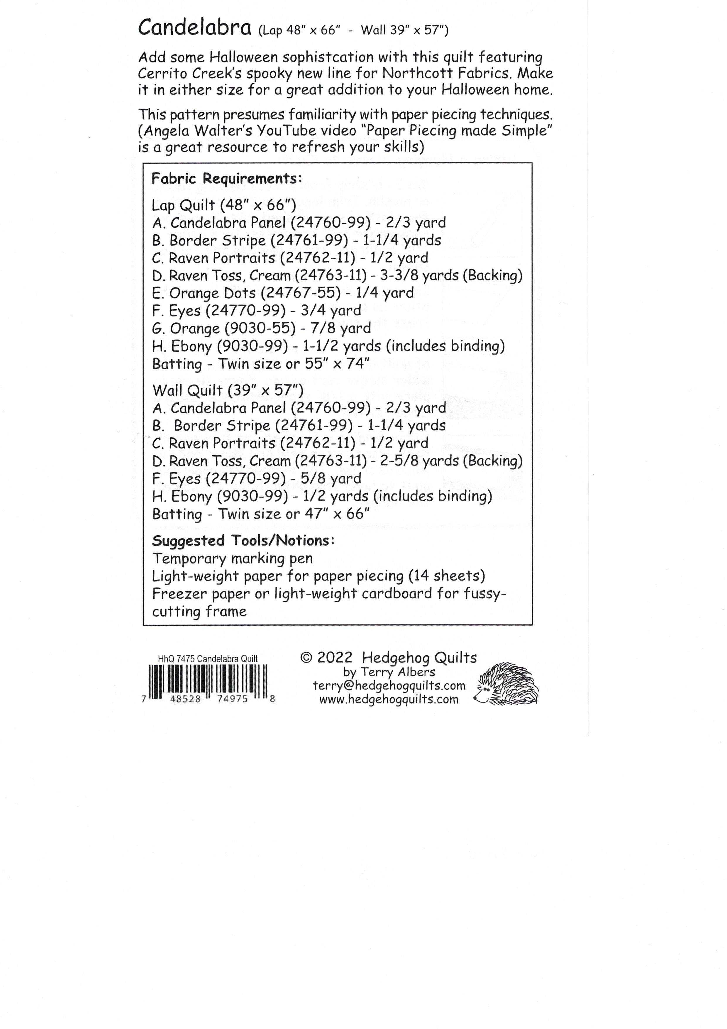 Candelabra Quilts Pattern - Lap or Wall - PTN-2957