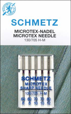 Schmetz Microtex (Sharp) Assorted Needles - 60/8, 70/10, 80/12 - 1839 E