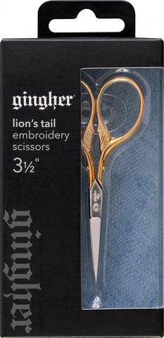 Gingher 3 1/2in Goldhandle Lions Tail Embroidery Scissors # 220480