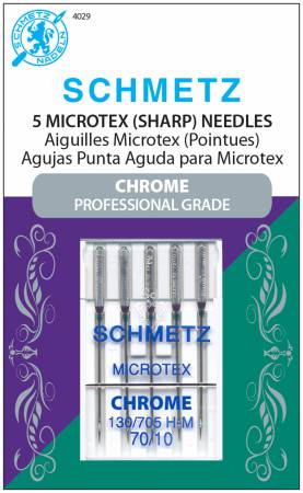 Chrome Microtex Schmetz Needle 5 ct, Size 70/10 - 4029