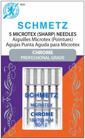 Chrome Microtex Schmetz Needle 5 ct, Size 80/12 - 4030