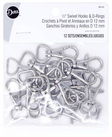 Swivel Hooks & D Rings 1/2in Nickel - BLK149