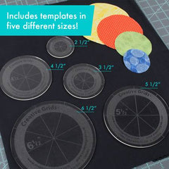 Creative Grids Quilt Ruler Circles (5 Discs with Grips) - CGRCRCL