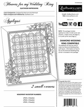 Impressions Flowers for my Wedding Ring - 2 small corners - IFFMWRJNQ005 - paper piecing