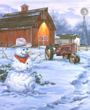 A Nostalgic Christmas Digital Panel Country Christmas # PD13672R-COUNTRY -  36" (91cm) x 43.5" (WOF)