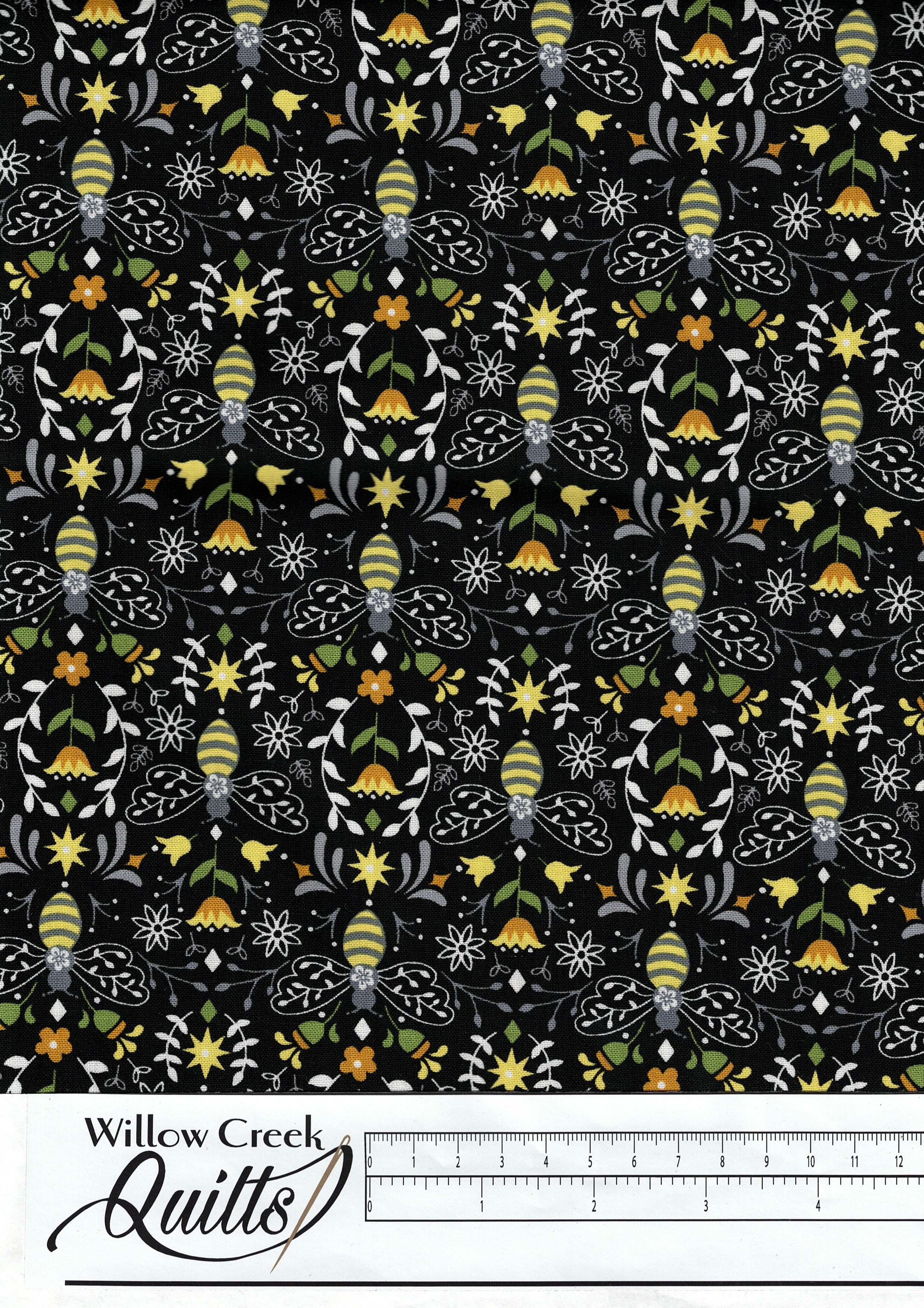 Bee Happy - Bees in Bloom - Black - A516-K