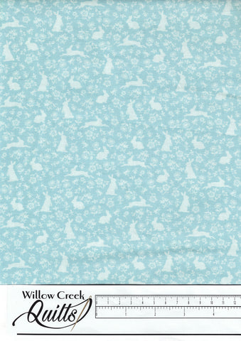 Welcome Spring - Bunnies - Teal - A405-T