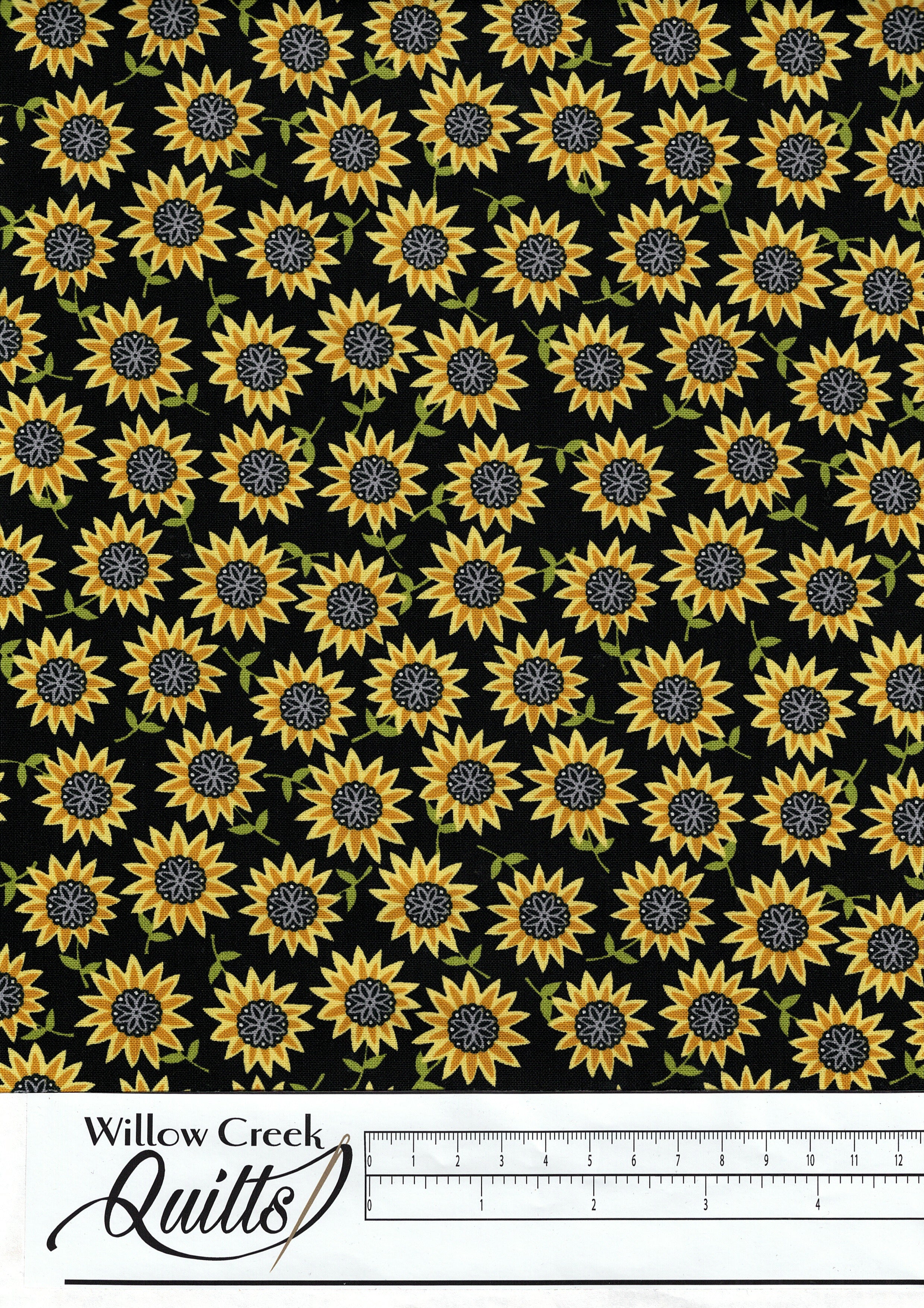 Bee Happy - Tiny Sunflowers - Black - A518-K