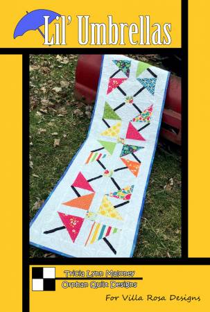 Lil' Umbrellas - Postcard Pattern - Table Runner 14" x 51" - VRDOQ026
