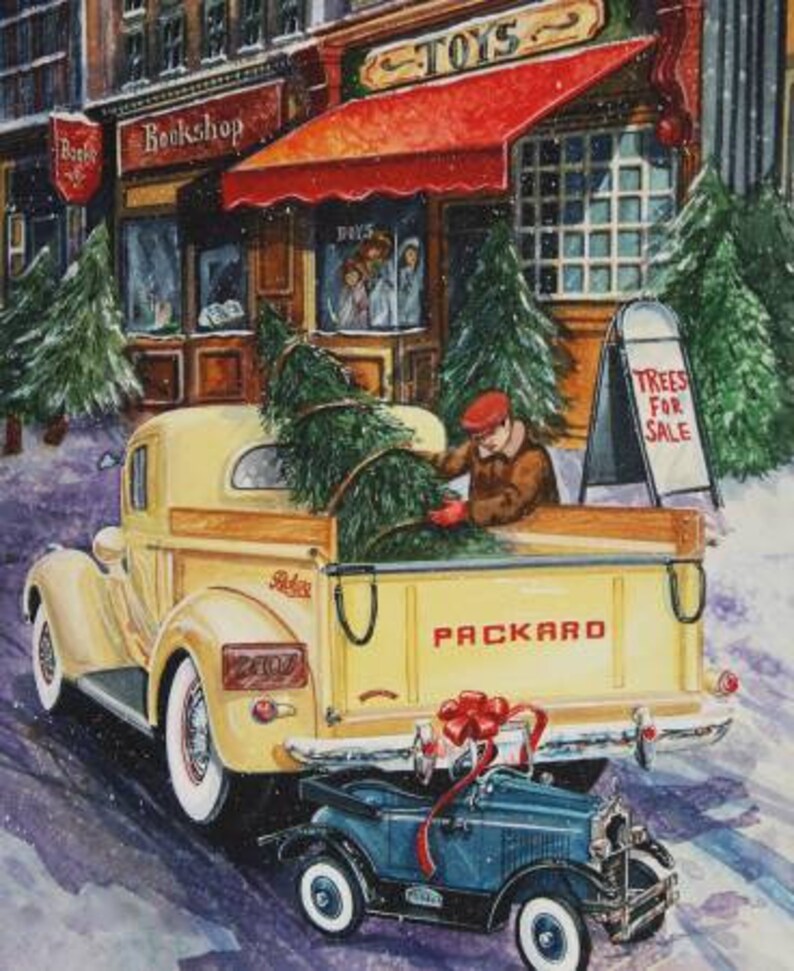 A Nostalgic Christmas - Old Truck - Digital Panel  - PD13673 -  36" (91cm) x 43.5" (WOF)