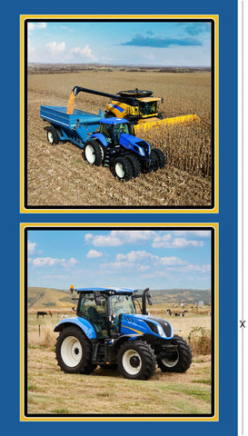 Farm Machines II panel - Blue - 1093-D - 24"(61cm)