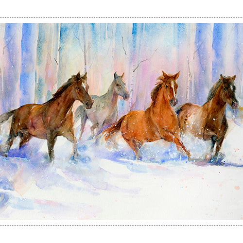 Snowfall on the Range - Large Horse Panel - 19289