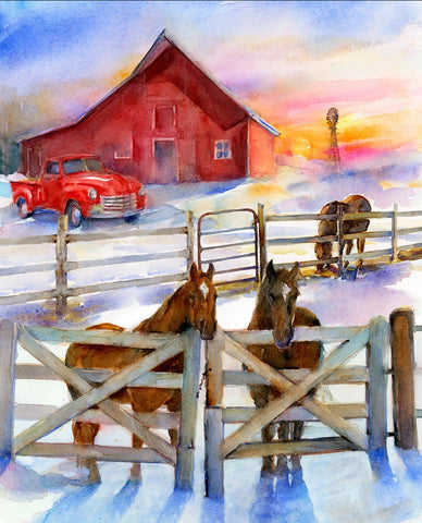 Snowfall on the Range - Large Barn Panel - 19290