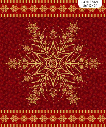 Shimmer Frost - Snowflake panel - Dark Red Gold - 24194M-26 - 36"(91cm)