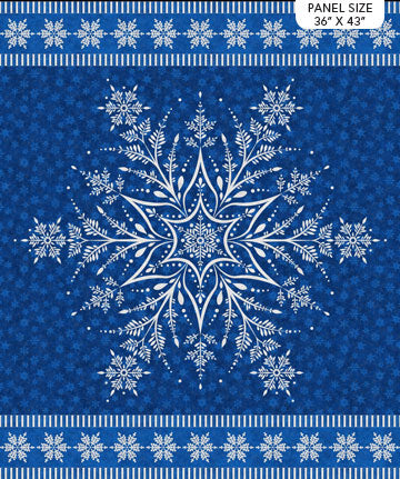 Shimmer Frost - Snowflake panel - Dark Blue Silver - 24194M-46 - 36"(91cm)