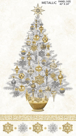 Stonehenge White Christmas - Tree panel - Neutral Gold  - 24201M-11 - 24"(61cm)