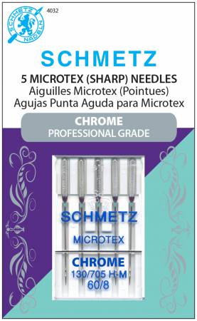 Schmetz Chrome Microtex Needle 5 ct, Size 60/8 - 4032