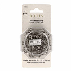 Bohin Safety Quilting Pin Size 2 - 75 count - 50593