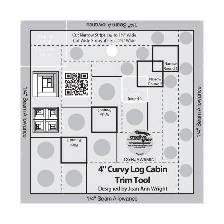 Creative Grids 4” Curvy Log Cabin Trim Tool -CGRJAW6MINI