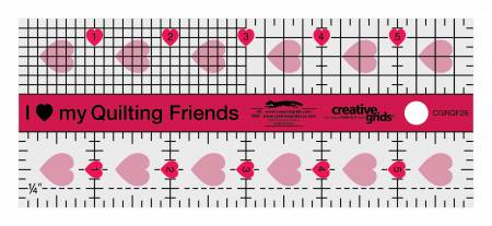 Creative Grids "I Love My Quilt Friends" Quilt Ruler - 2.5" x 6" - CGRQF26