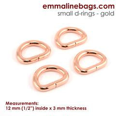 D Rings - 1/2" - Copper Rose Gold Finish - 4 pack