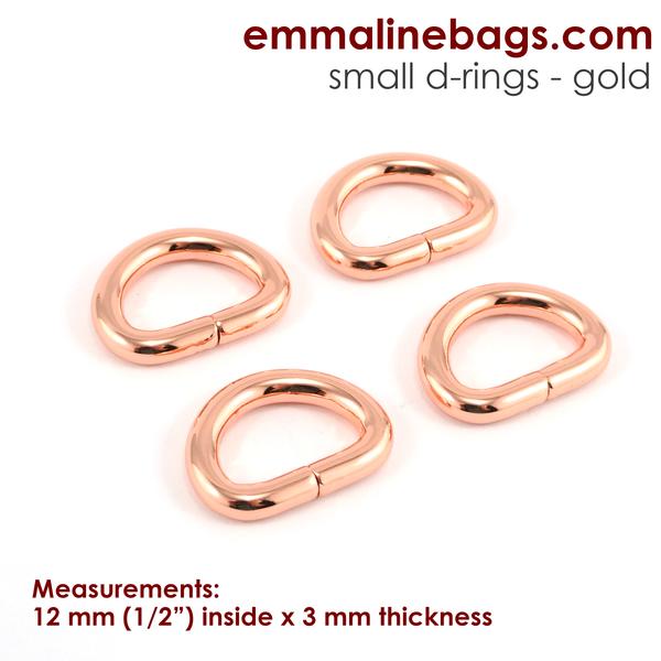 D Rings - 3/4" Thin - Copper Finish - 4 Pack