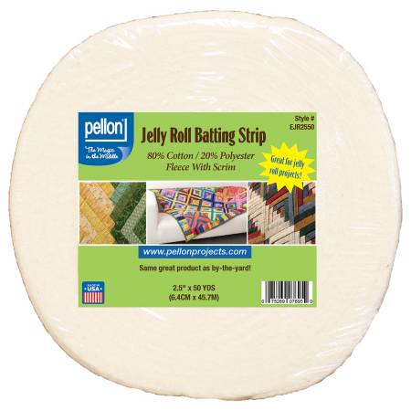 Pellon 80/20 Jelly Roll Batting Strip 2 1/2" x 50 yds - EJR-2550
