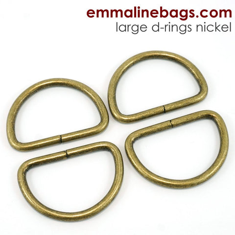 D Rings - 1.5" - Antique Brass Finish - 4 pack