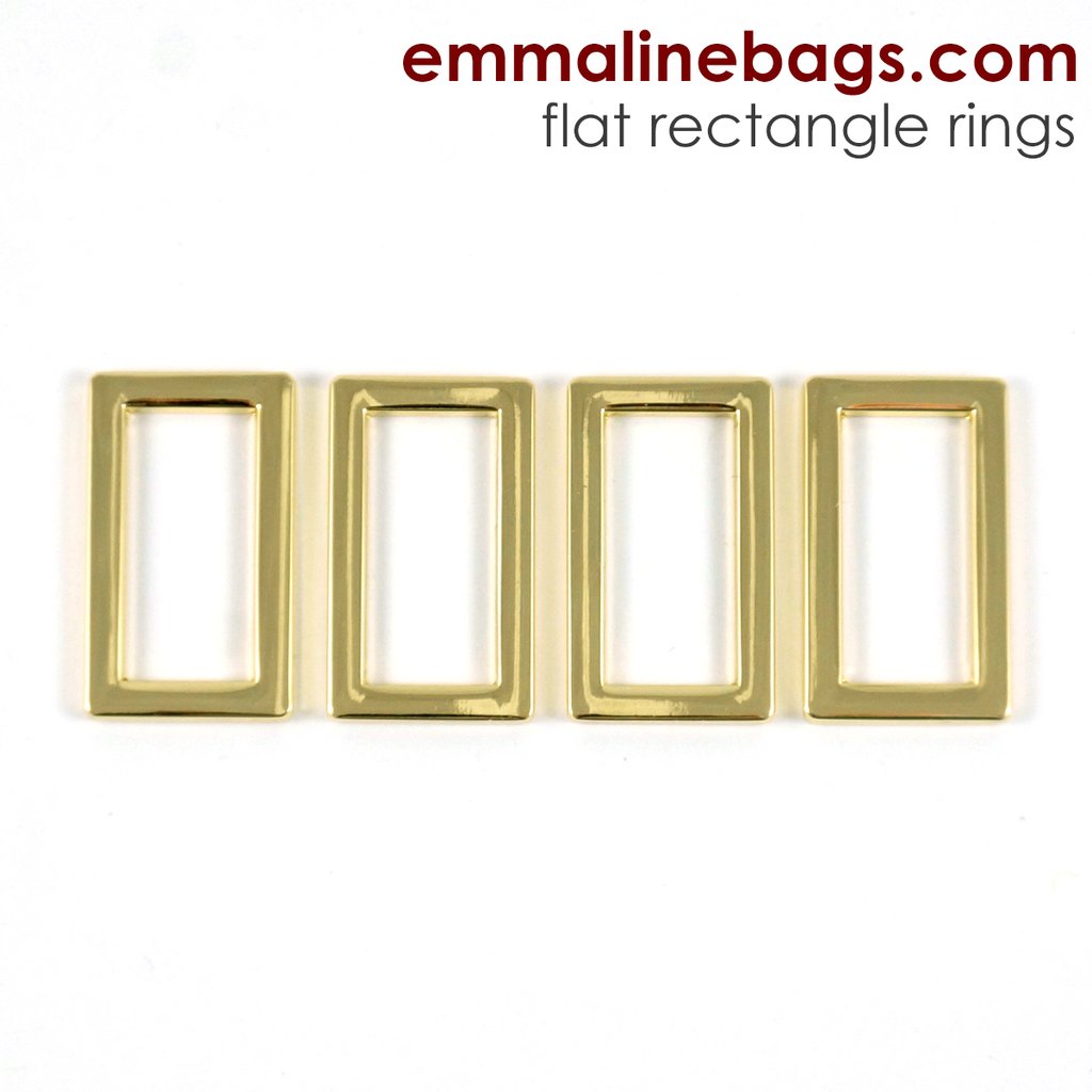 Flat Rectangle Rings - 1" - 4 pack - Gold Finish