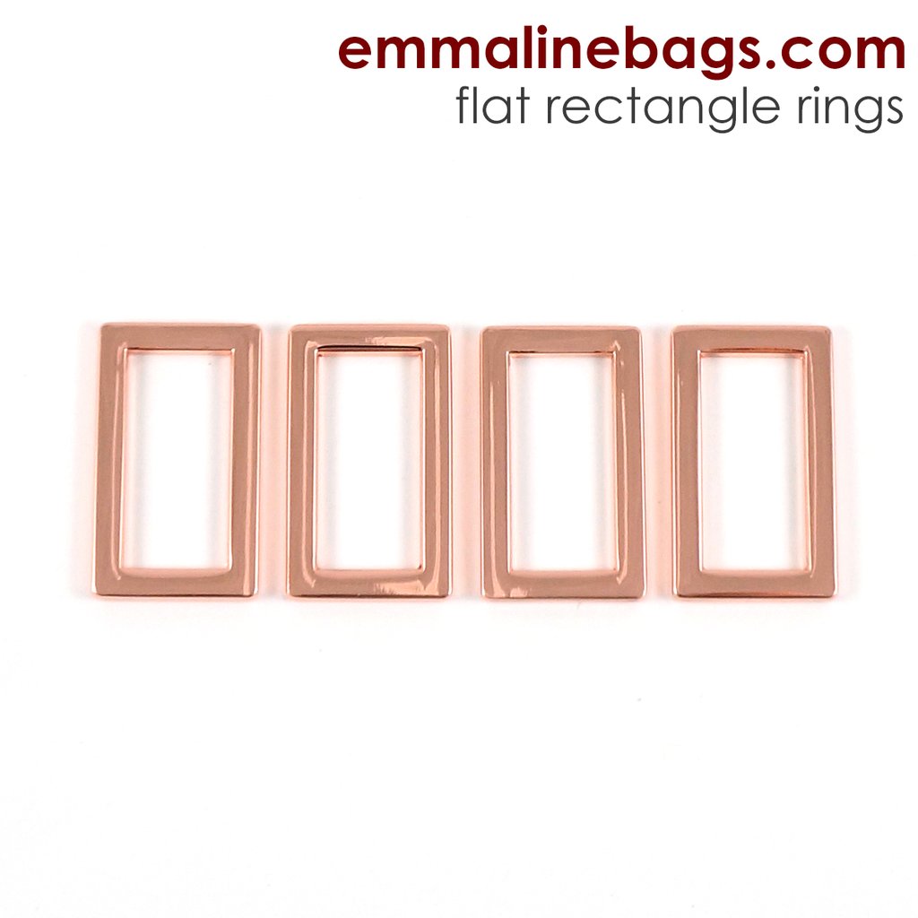 Flat Rectangle Rings - 1" - 4 pack - Copper Finish