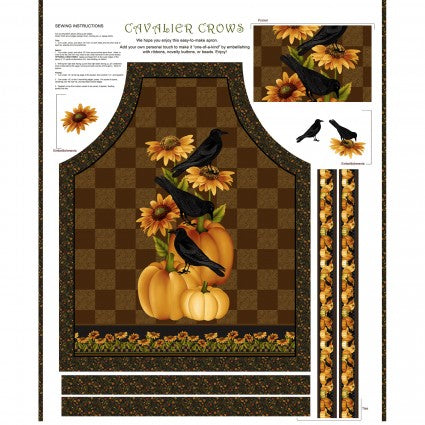 Cavalier Crows Apron Kit - Black OR Orange backing available
