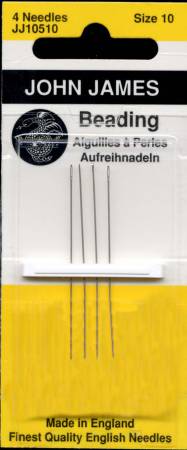 John James Beading Needles Size 10 - 4 needles - JJ105-10