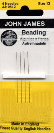 John James Beading Needles Size 12 - 4 needles - JJ105-12