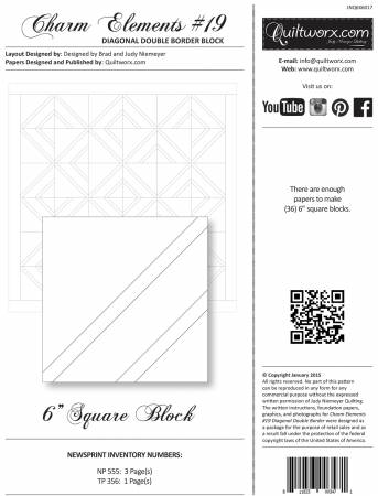 Charm Elements #19 - Diagonal Double Border Block - JNQ6X6017 - paper piecing