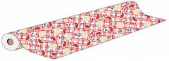 Red Picnic Table Cover PUL - Red, White and Bloom - L9906M-R - 57"(145cm) wide