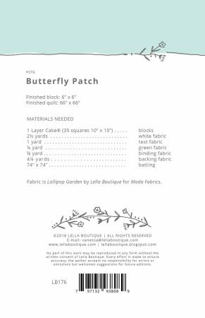 Butterfly Patch pattern - 66" x 66" - Layer Cake Friendly - LB176