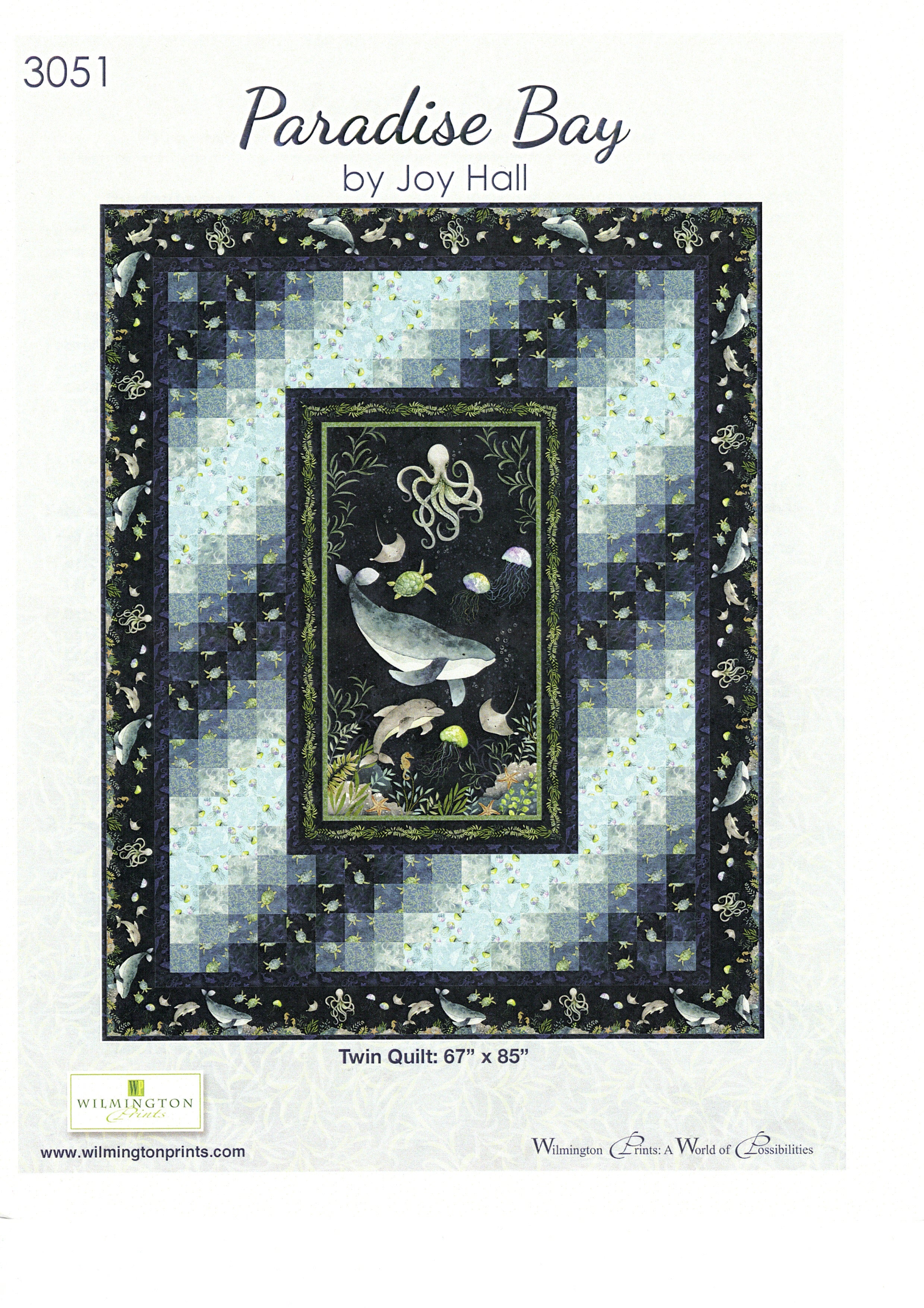 Paradise Bay Pattern - For Twin Quilt - 67" x 85" - 3051