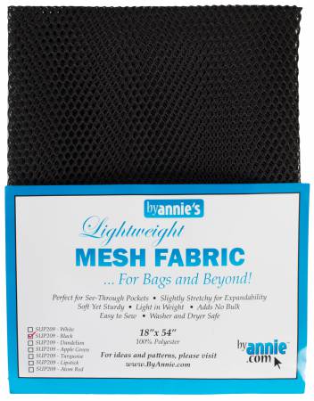 Lightweight Mesh Fabric - Black - SUP209 - 18" x 54"