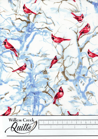 Homestead Winter - Cardinals In The Snow - White - C8666