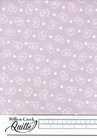 Teddies & Stars flannel - Lavender - 104932